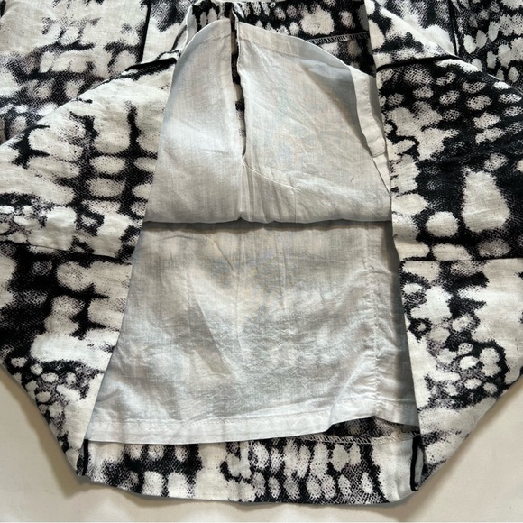 NEW NWT Cynthia Rowley Snakeskin Black/White Sleeveless 100% Linen Dress Size 14 - Picture 13 of 16